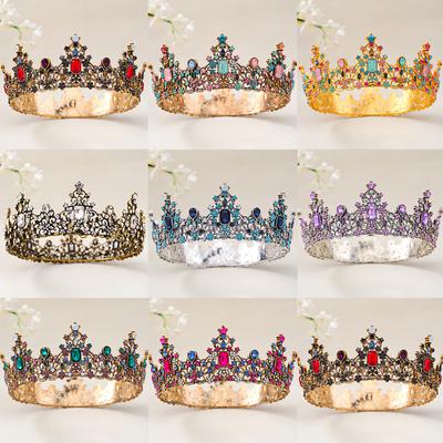 Baroque Crystal Tiaras and Crowns Vintage Rhinestone Prom Diadem Crown Bridal Wedding Hair Accessories Jewelry Crown