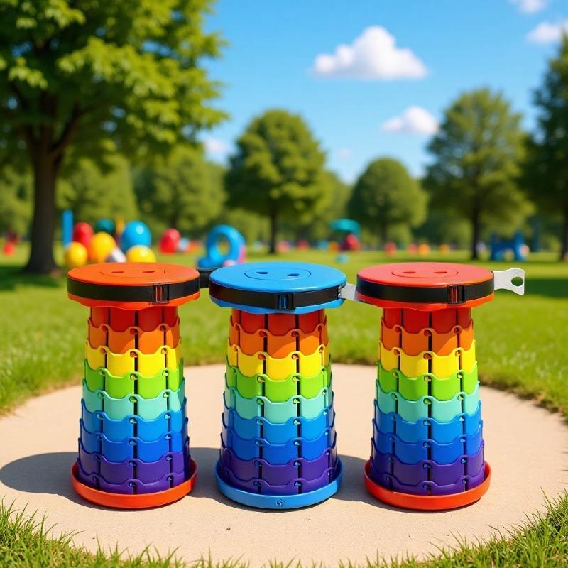 Outdoor Portable Folding Chair, Plastic Folding Chair, Tourist Queue Chair, Bench for Fishing, Adjustable Telescopic Chair
