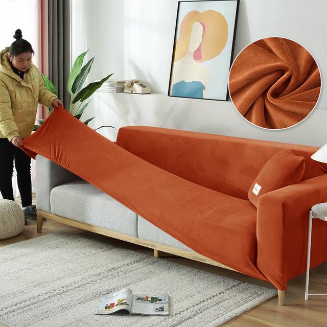 

Еластичні чохли для диванів Оксамитовий еластичний чохол для дивана L-подібний кутовий секційний чохол для дивана Протектор для меблів 2 pillowcase 45x45cm