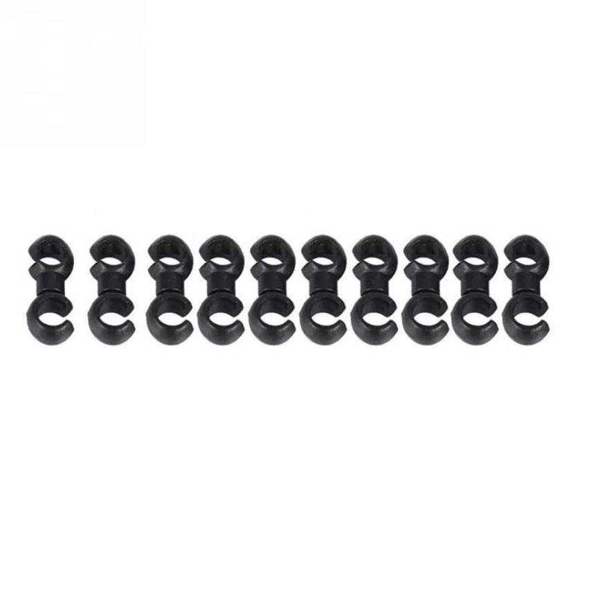 10Pcs/Set S Buckle Bike Brake Derailleur Shift Clips Buckle Cable Line Tube Rotatable MTB Brake Line Clip Ring Clasp чёрный