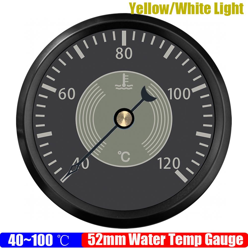 ZMFJH Retro Pointer 52MM Gauge 0-190ohm Fuel Level Oil Pressure Water Temperature Voltage Red Yellow Light for Car Boat Yacht