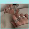Trendy Adjustable 925 Sterling Silver Ring For Women Featuring Chic Vintage Aesthetic