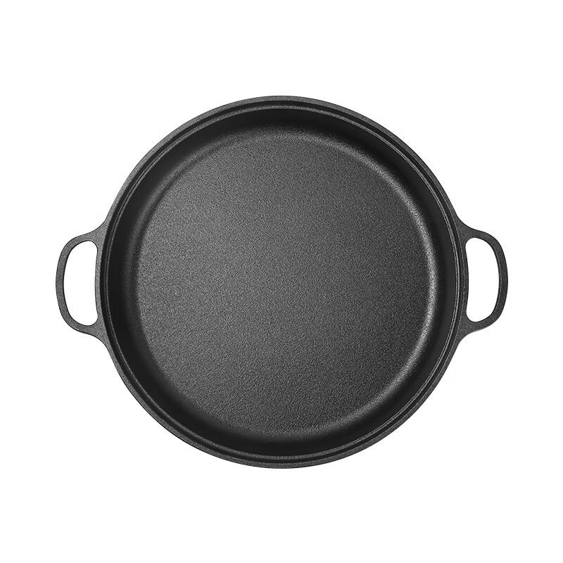 Telssida Cast Iron Non-Stick Flat Bottom Frying Pan