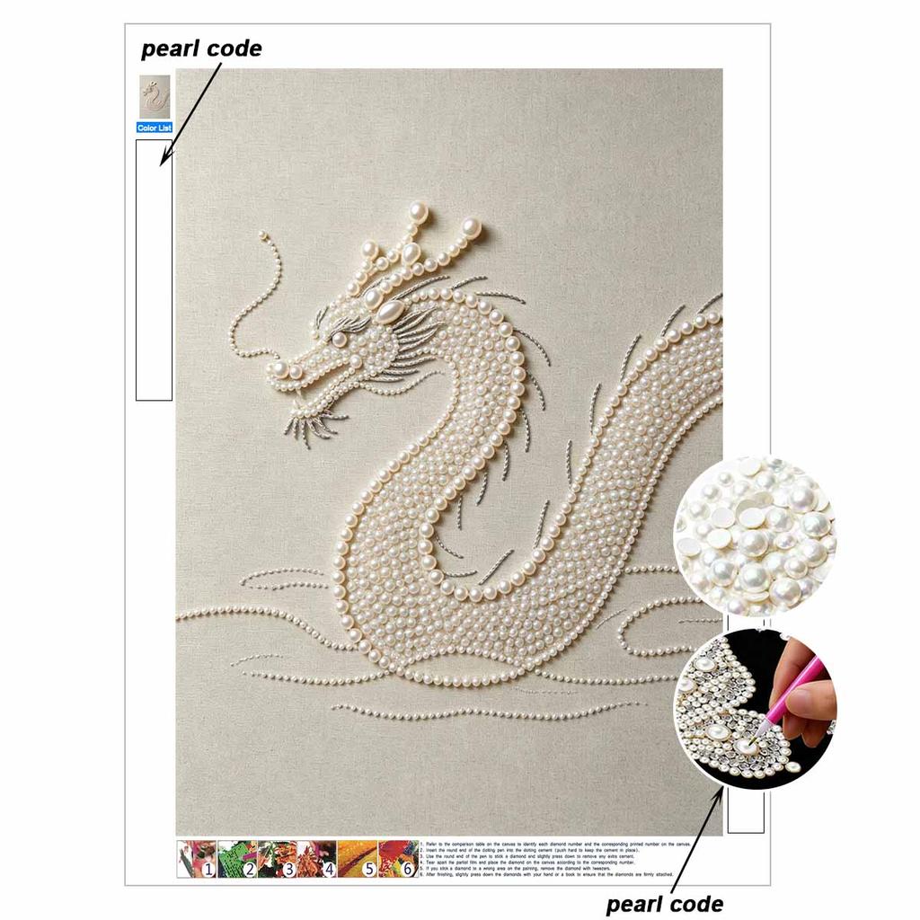 DIY Pearl Diamond Art Painting Kits for Adults and Beginners, Majestic Dragon Sparkling Painting Craft Home Wall Decor Handmade Gift