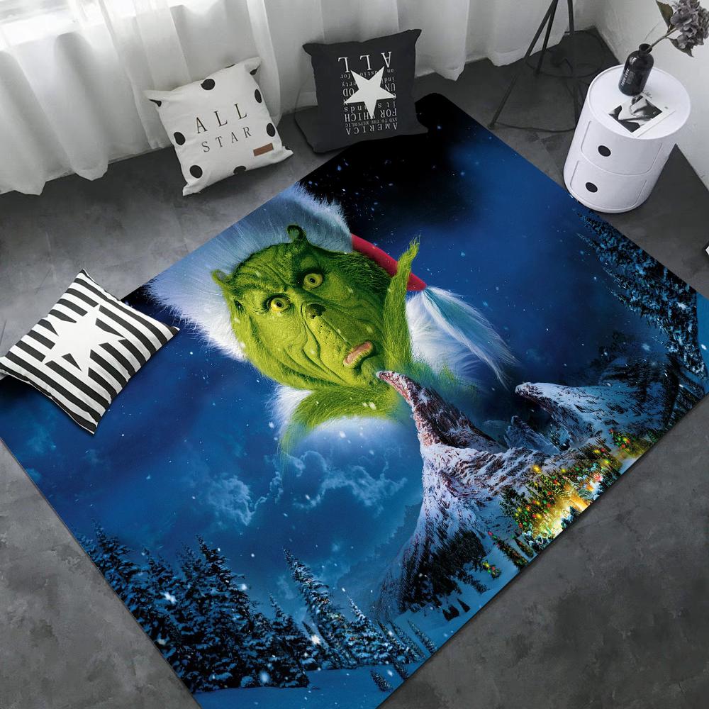 Tappetini per la stanza del cartone animato THE G-GRINCH Più economici Antiscivolo Moderno Soggiorno Balcone Stampato Tappeto di Benvenuto