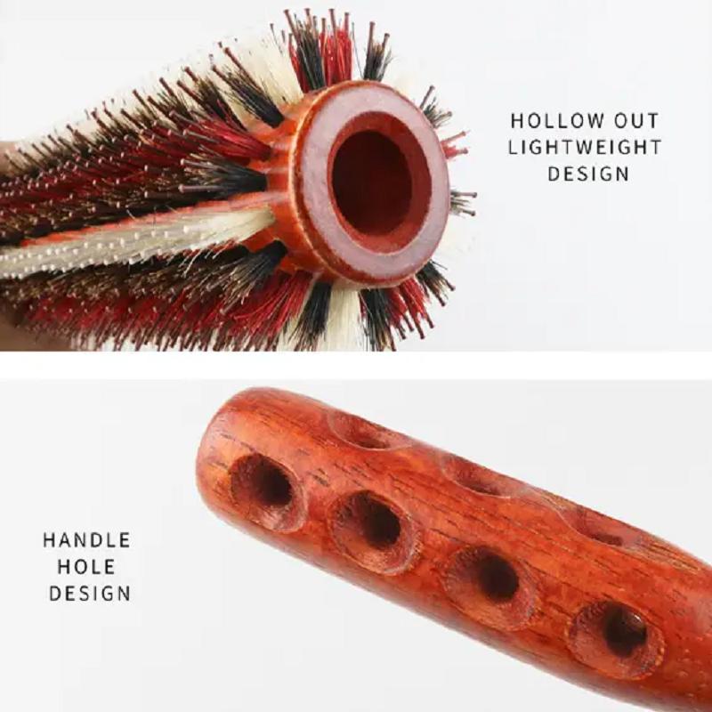 Borsten Antistatischer Holz Rollkamm Rutschfester Griff Damen Birne Heißluft Rollkamm High-End S