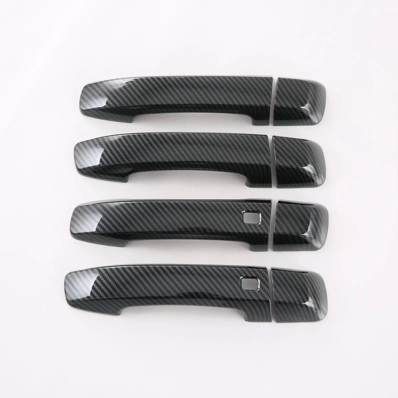 For Kia Mohave Borrego HM2 ABS Carbon Fiber Door Handle Cover Door Bowl Frame Trims Car Styling Accessories Handle Cover