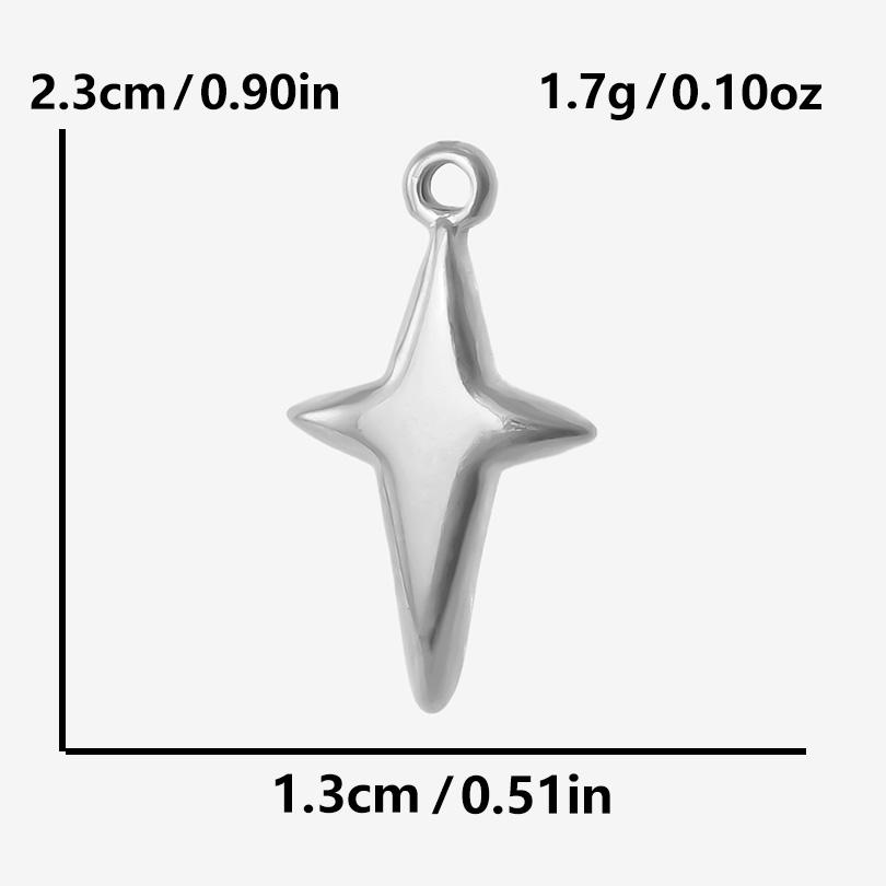 5pcs/Lot High Quality Steel Color Pentagram Star Sun Stainless Steel Pendant For Jewelry Making Supplies Handmade Bracelet Charm