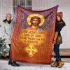 1PC Jesus Icon with Red Patterns Print Blanket Prayer Blankets for Believers Suitable for Home Sofa Camping Travel Car