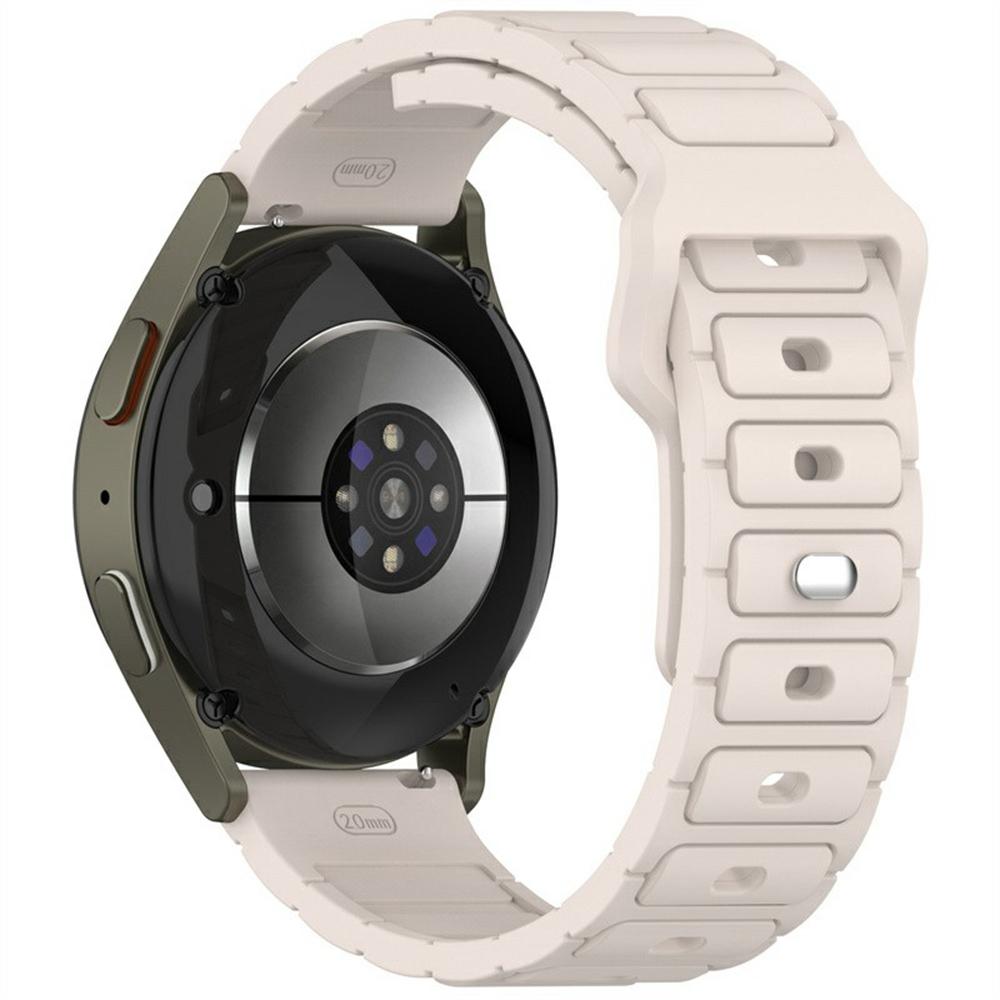 

KALEBOL 20mm Silicone Watch Strap for Samsung Galaxy Watch6 Classic 47mm/43mm/Huawei Watch GT 3 Pro 43mm I-Shaped Watch Band Starlight