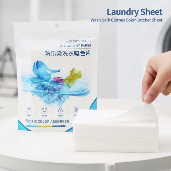 Practical Tear Resistant Maintains Original Colors Soft Anti-Stain Mixing Color Absorption Laundry Sheet Dormitory Supplies Catcher