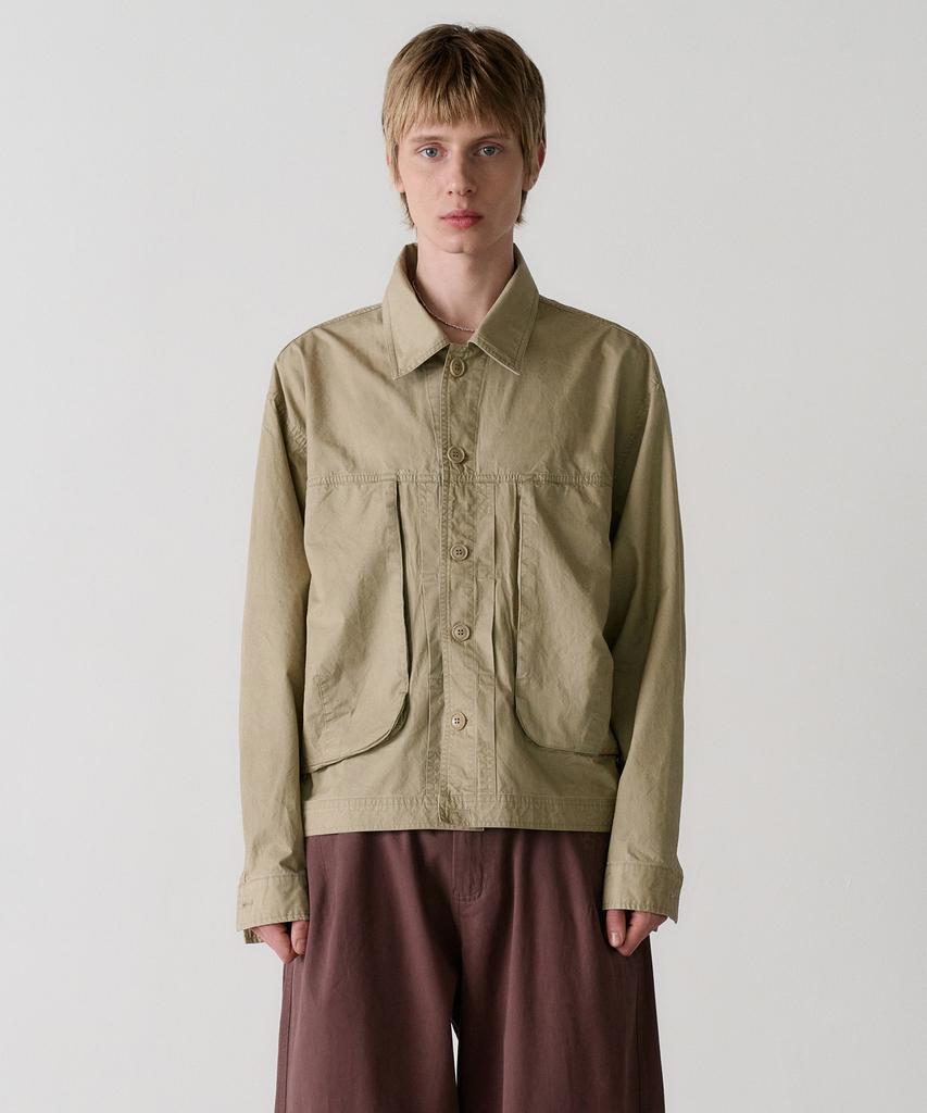 Knouun Washed Trucker Jacket (Beige)