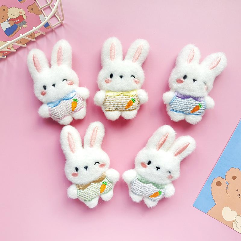 Cartoon Plush Bunny Doll Brooch For Women Cute Little Rabbit Doll Accessories Student Backpack Clothing Decoration Girls