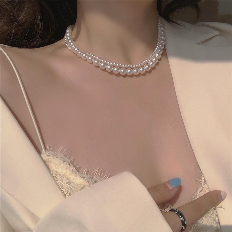 Elegant  Bead Chain Necklace Bowknot Heart Butterfly Zircon Choker for Women Fashion Accessories Jewelry