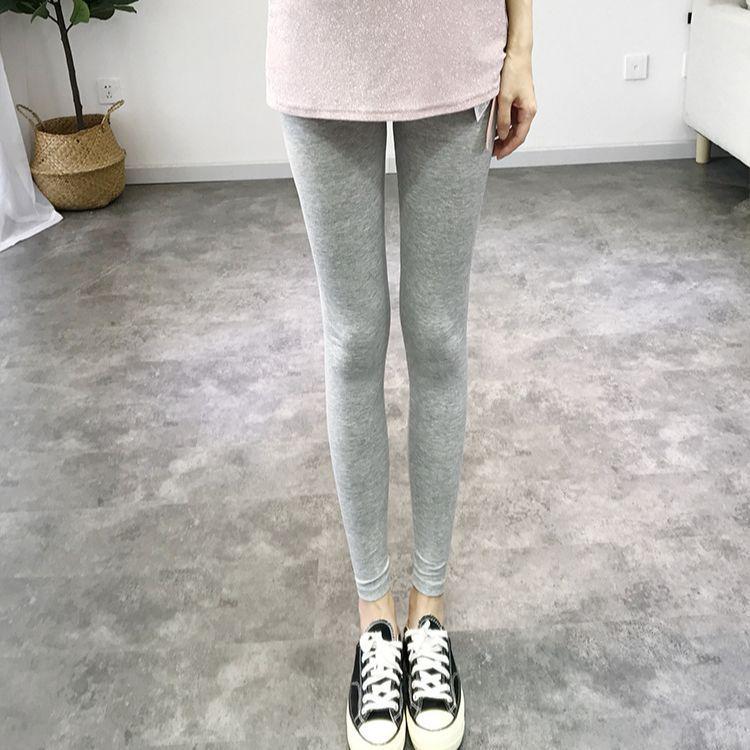 Maternity Adjustable Solid Color Cropped Pants for Spring and Summer