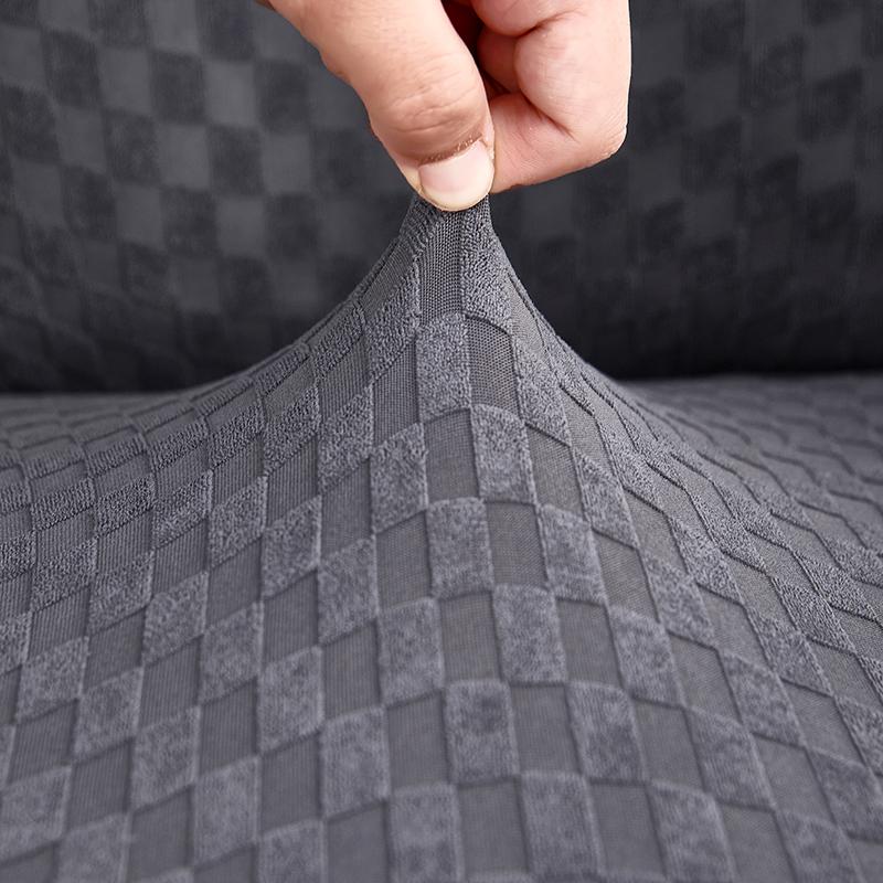 1pc Jacquard Gaming Chair Cover Solid Color Office Seat Slipcover Stretch Antidirt Antislip Chair Case for Computer Room Bedroom