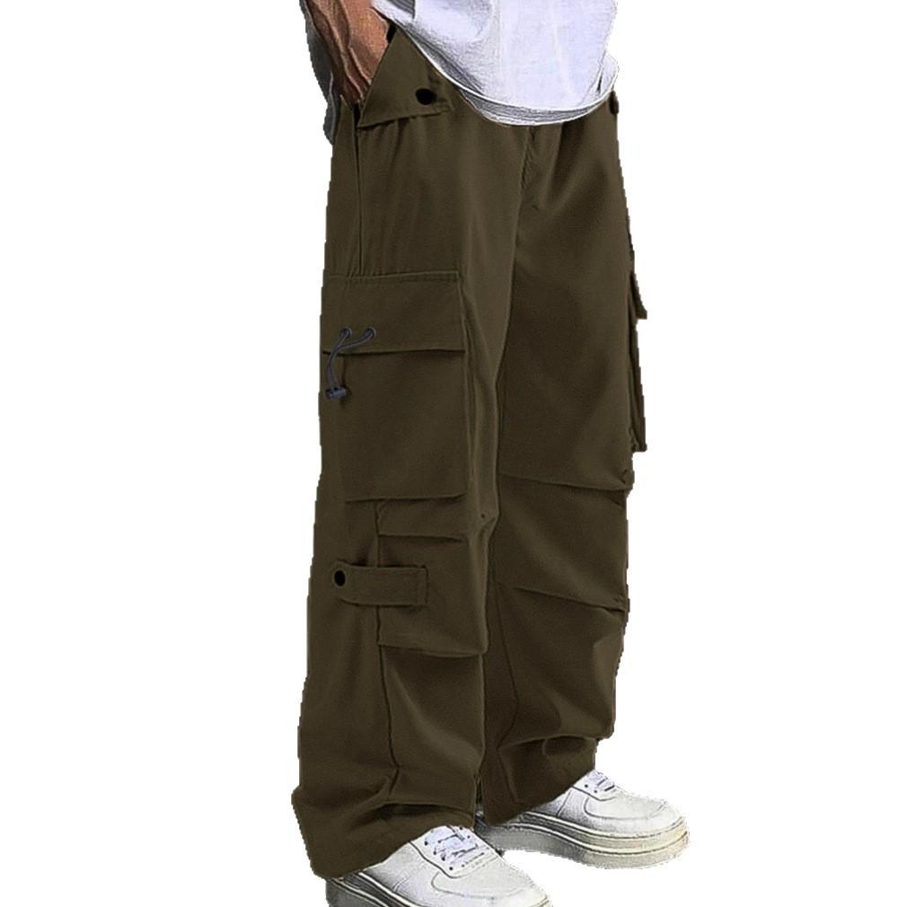 Amerikanische funktionelle Fallschirmjäger-Overalls Herren Herbst locker weiter gerader schnelltrocknender lässiger Hosen-Trend