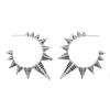 925 Silver Ear Needle Vintage Sun Hoop Earrings for Women Punk Hip Hop Sun Flower Big Earrings Fashion Jewelry Gifts