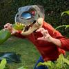 Mattel Jurassic World Battle Action T-Rex Mask Figure for Kids, Moving Dinosaur Toy, Large, Ages 6 and Up, Green, JCH04