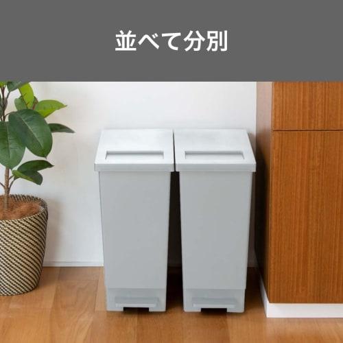 Shinki Gosei Tombo Swish Trash Can, 45 Liters, Push-Pedal Operated, Lid-Free Disposal, Charcoal Black, 26.5cm Wide x 45.5cm Deep x 55.5cm High, Made i