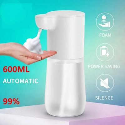 Dispenser di Sapone Schiumogeno ad Induzione Automatica con Ricarica USB 2000mAh Lavamani Intelligente Infrarossi Senza Contatto Per Cucina Bagno