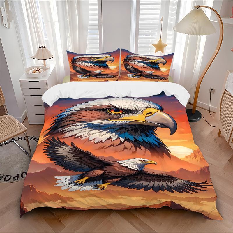 3pcs Eagle, Wildlife Duvet Cover Set -Includes 1 Duvet Cover and 2 Pillowcases, No Quilt Core, All-Season Home Decor Yy251111197