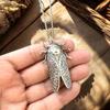 Fashion Retro Insect Cicada Pendant Necklace Metal Unisex Men's Halloween Party Jewelry Gift Accessories