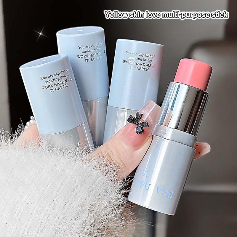 Cappuvini Multi-Use Cream Blush Stick For Eyes Lips & Cheek Nourishes & Moisturizes Long-Wearing Blendable Waterproof Smooth