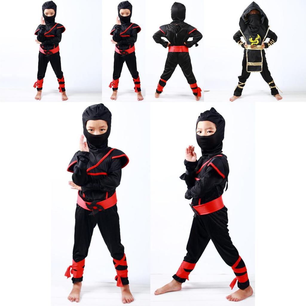 Authentisches Japanisches Krieger Jungen Kinder Ninja Assassine Kostüm für Partys