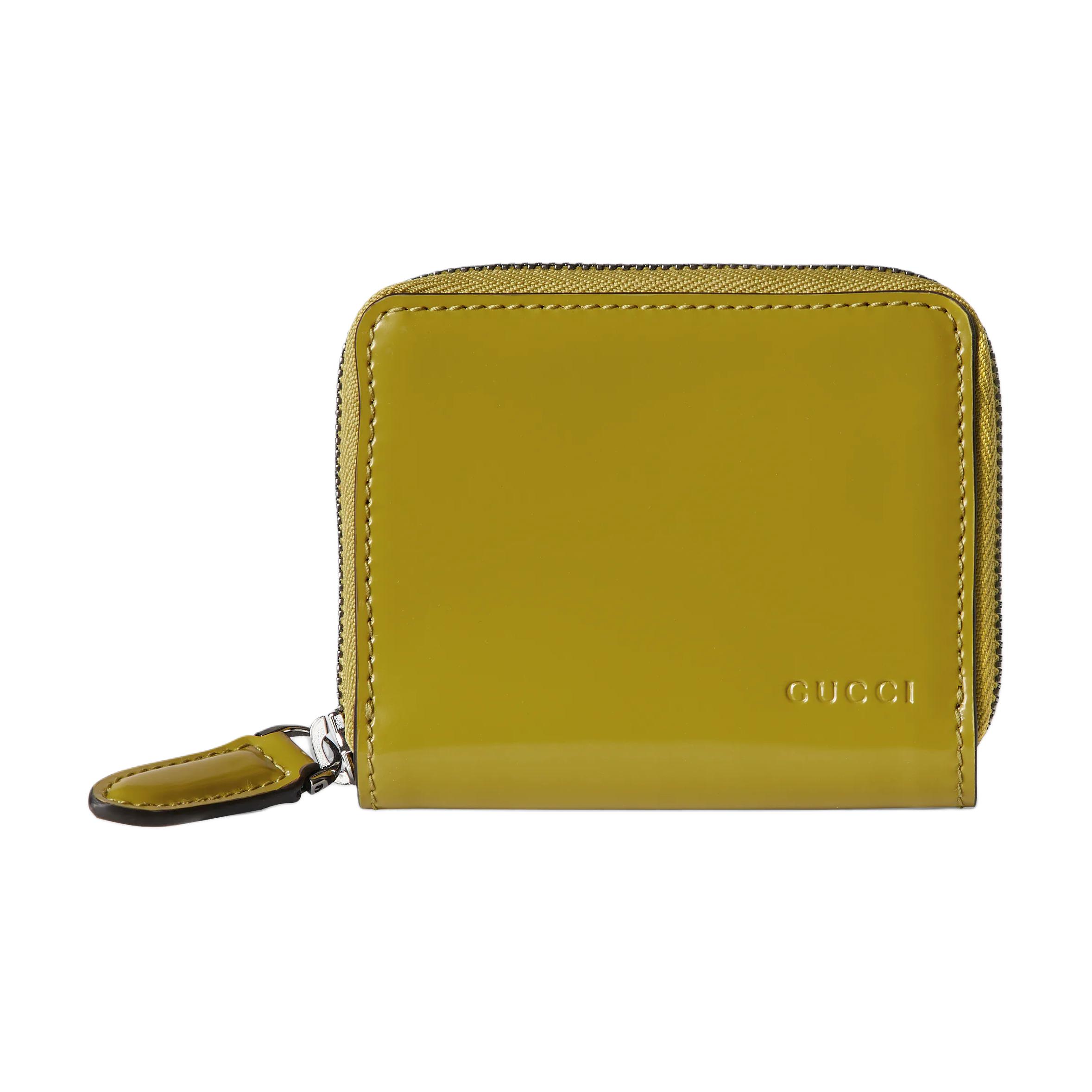 Gucci Embossed Logo Surround Zip Wallet Unisex wallet Acid-Green 817375-AAECS-3505 Basic Set (Bag+Dust Bag)