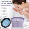 Tigela de Gelo Facial Dobrável de Silicone Com Bandeja de Gelo Embutida Lavatório para Mergulho Facial Para Reduzir Poros Portátil Cuidados com a Pele em Casa