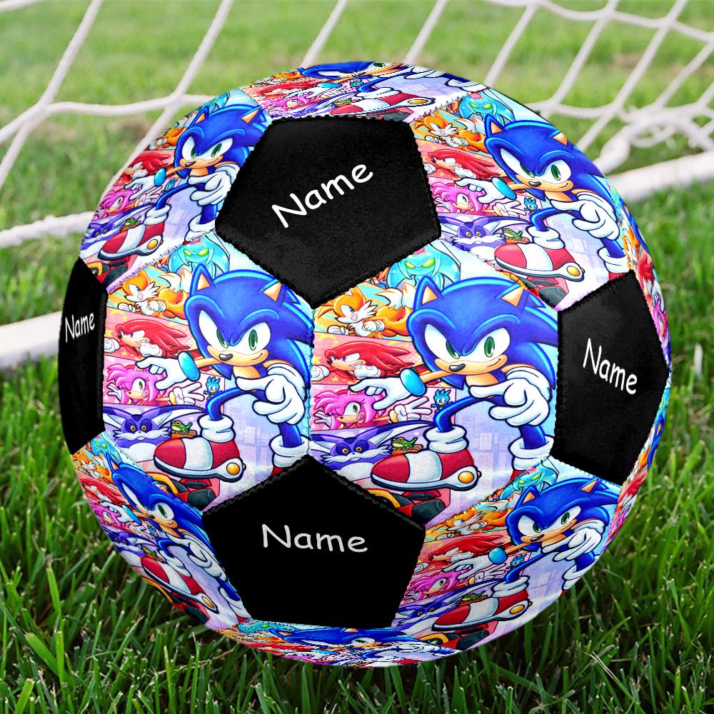 Custom Name Sonic Theme Size 5 Soccer Ball, Suitable for Both Indoor and Outdoor Matches, a Gift Suitable for Everyone.