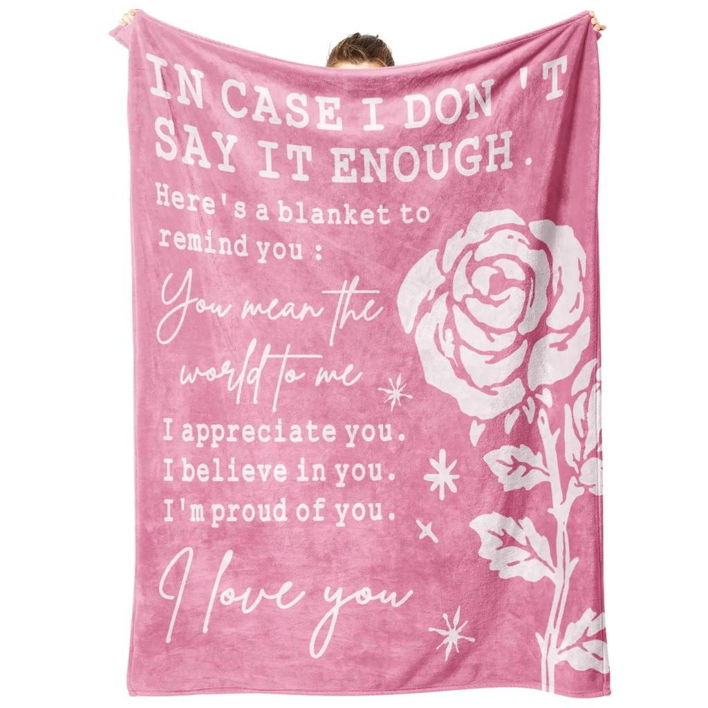 Valentines Day Blanket Kiss Me Red Lips Blanket Festival Birthday Gifts for Women Girlfriend Wife Flannel Love Throw Blankets