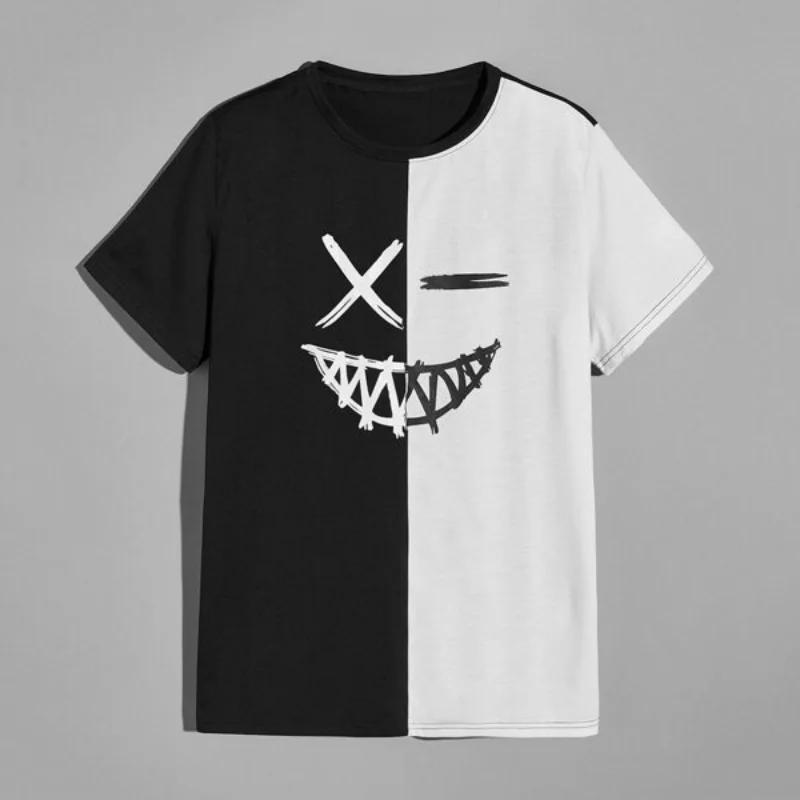 Men's Street Fashion T-Shirt Short Sleeve Hip Hop Print T-Shirt
