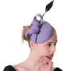 Violet Top Hat Popular Hemp Yarn Banquet Mesh Top Hat Bride Feather Hairpin Europe And America
