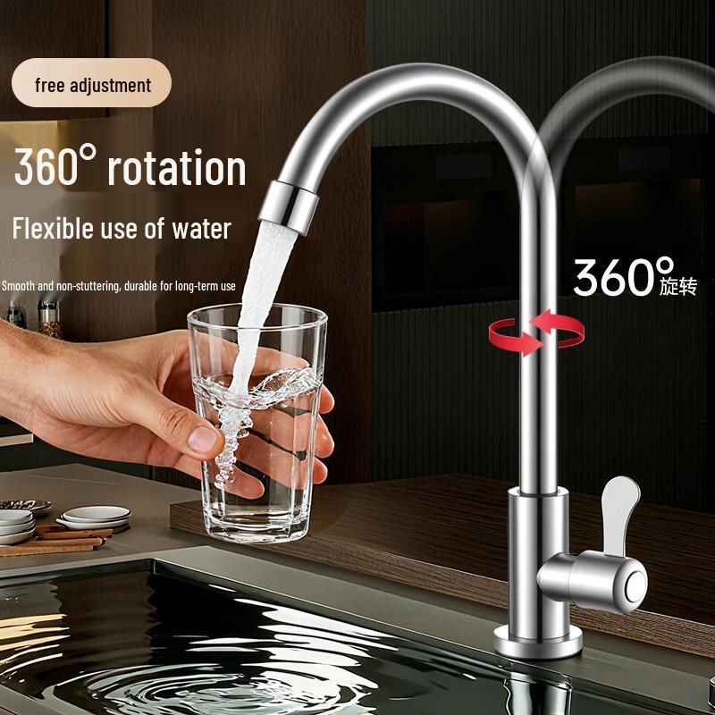 TLXT 304 Stainless Steel Single-Cold Kitchen Faucet