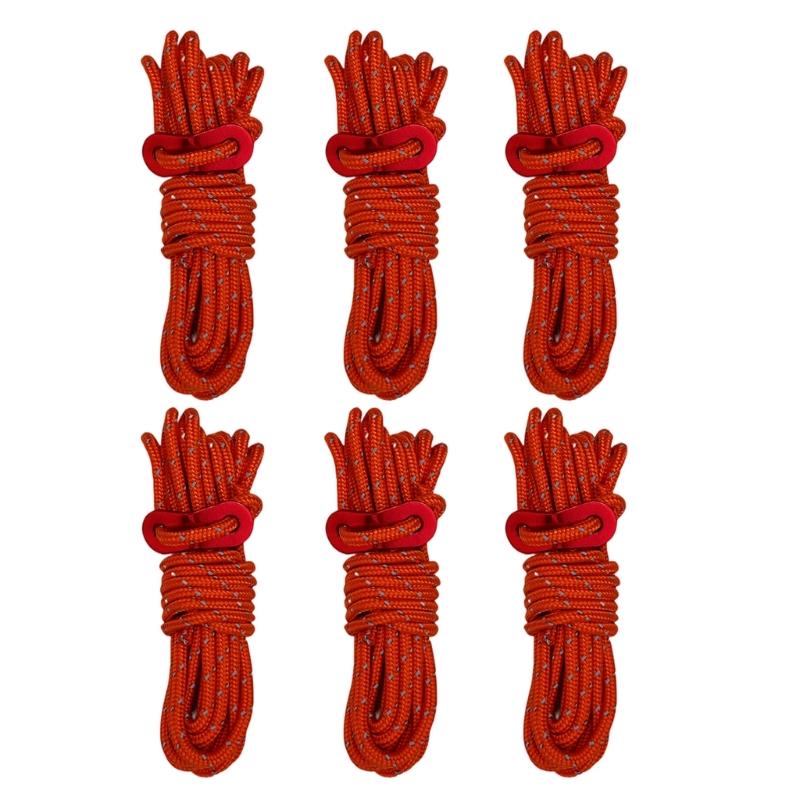 Camping Rope Cord Guy Line for Camping Tent Fixation, Travel Backpacks, Outdoor 13 Feet 4MM Reflective Tent Guy Rope