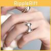 Elegant Korean Style Ripple Wave Silver Ring Perfect For Fashionable Casual Wear