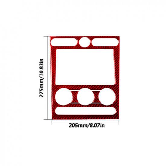 Red Carbon Fiber Central Console Frame Cover Trim For Ford Mustang 2005-09