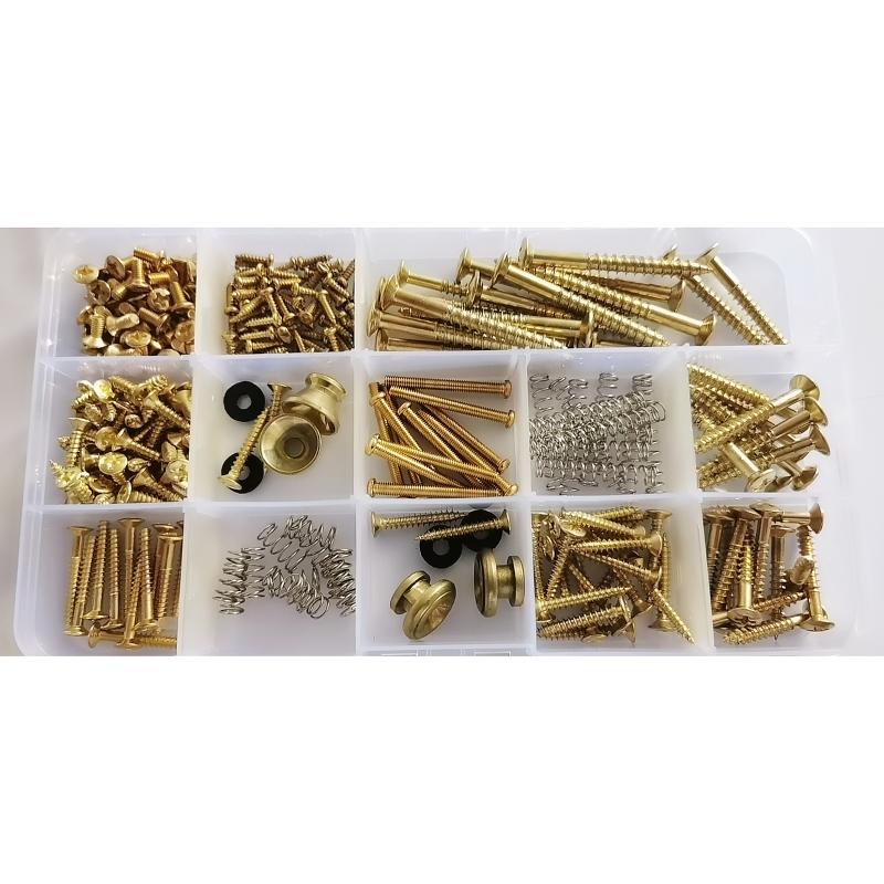 258Pcs Guitar Screw Kit (9 Types) with Springs for Electric Guitar Bridge, Neck Plate, Pickguard, Pickup, Switch, Tuner