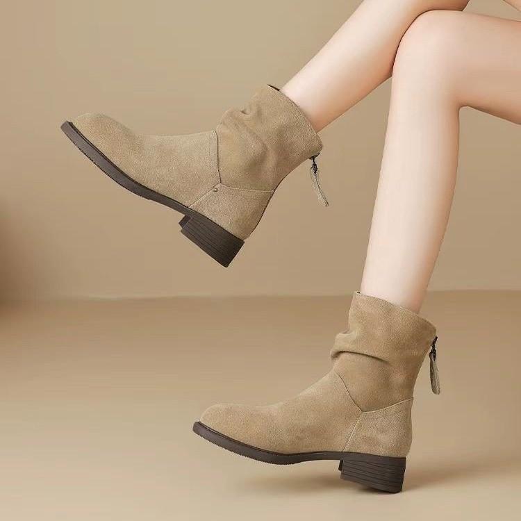 

Fashion Pointed Toe Women Ankle Boots Fashion Elegant Soft Suede Shoes Autumn Winter Low Heel Women s Short Booties 37 хакі