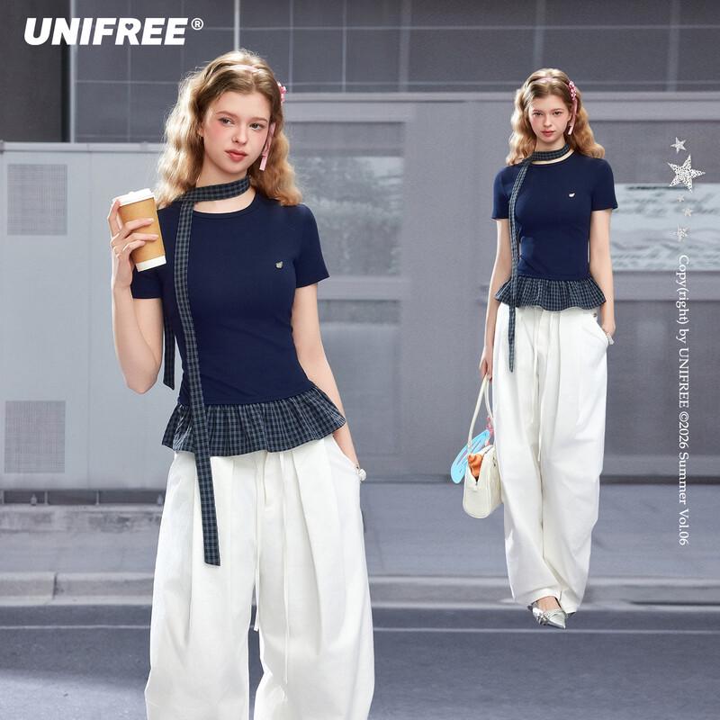 UNIFREE Women s Plaid T-Shirt with Straps S