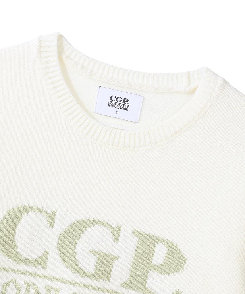 CGP (Women) Square Logo Short Sleeve Knit - Cream