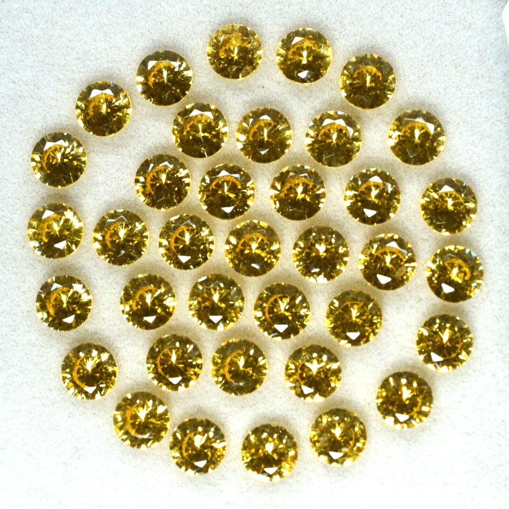 Natural Yellow Sapphire Ring Size Round Lot CERTIFIED Gemstone 5x5 MM Size 8 Pcs Y- 1021084