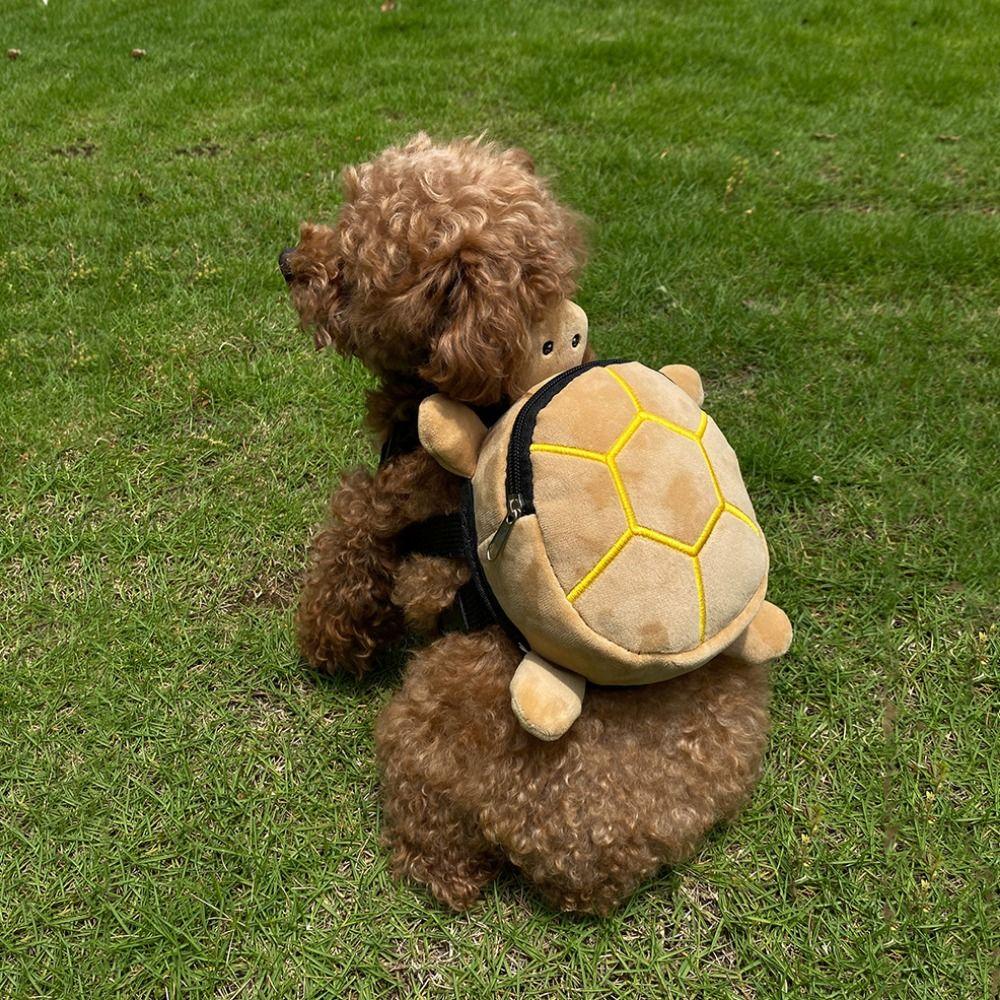 Haustier Selbsttrage-Rucksack mit großem Fassungsvermögen Weiche Hunde-Outdoor-Snacktasche Schildkrötenform Haustiertasche Outdoor