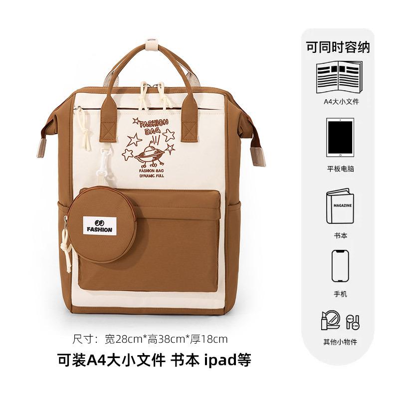 Schoolbag Mommy Bag Maternal and Infant Go Out Lightweight Portable Backpack Large Capacity Mother Multifunctional Canvas Practical Mother and Infant