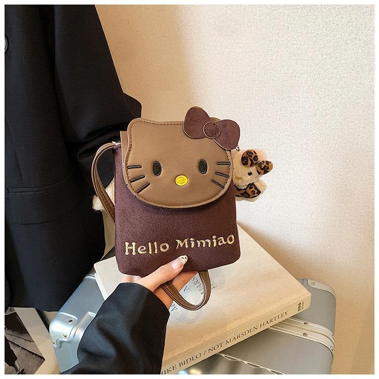 Hellokitty messenger bag women's bag  new niche design cute student party mobile phone bag mini bag