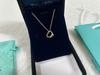 Collar con Colgante de Corazón de Plata de Ley 925 para Mujer Familia T con Diamantes y Esmalte, Cadena Clavicular Azul Clásico, Colgante para Mejor Amiga