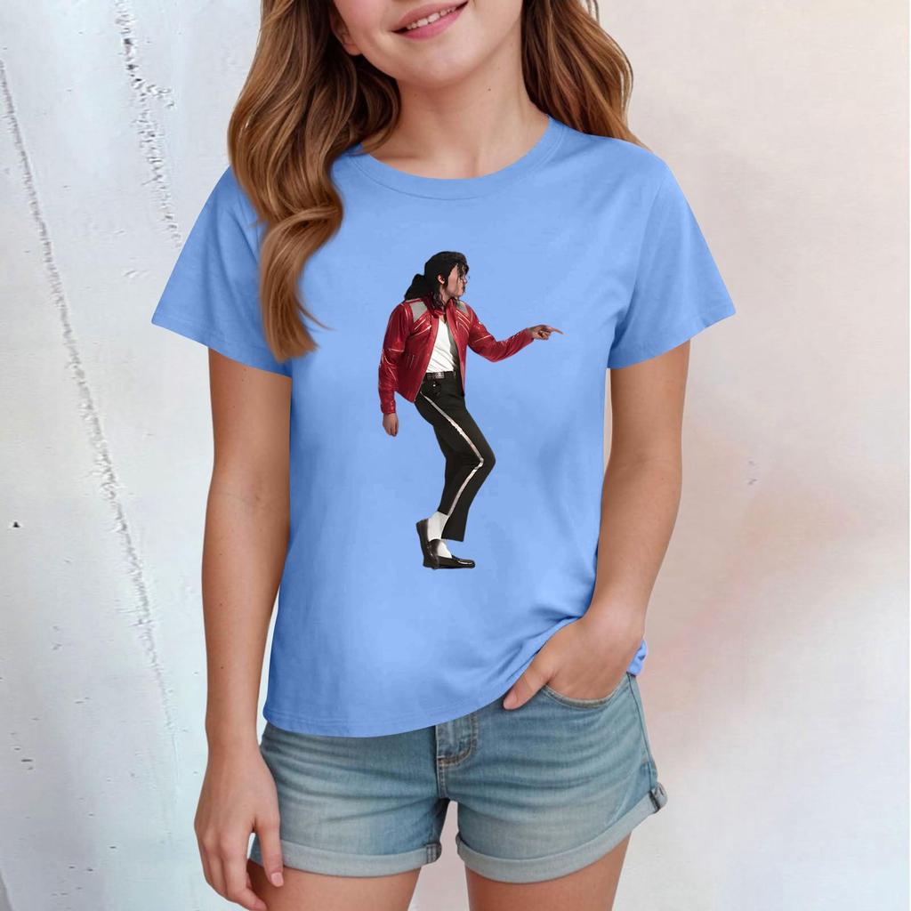 Kinder Print Rundhals Kurzarm Freizeit T-Shirt