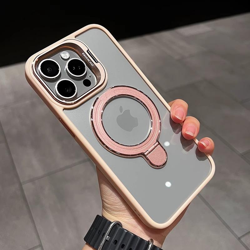 Applicable To IPhone17 Transparent Magnetic Lens Dual Bracket Mobile Phone Case Apple 16 Lens Film Protective Case 15